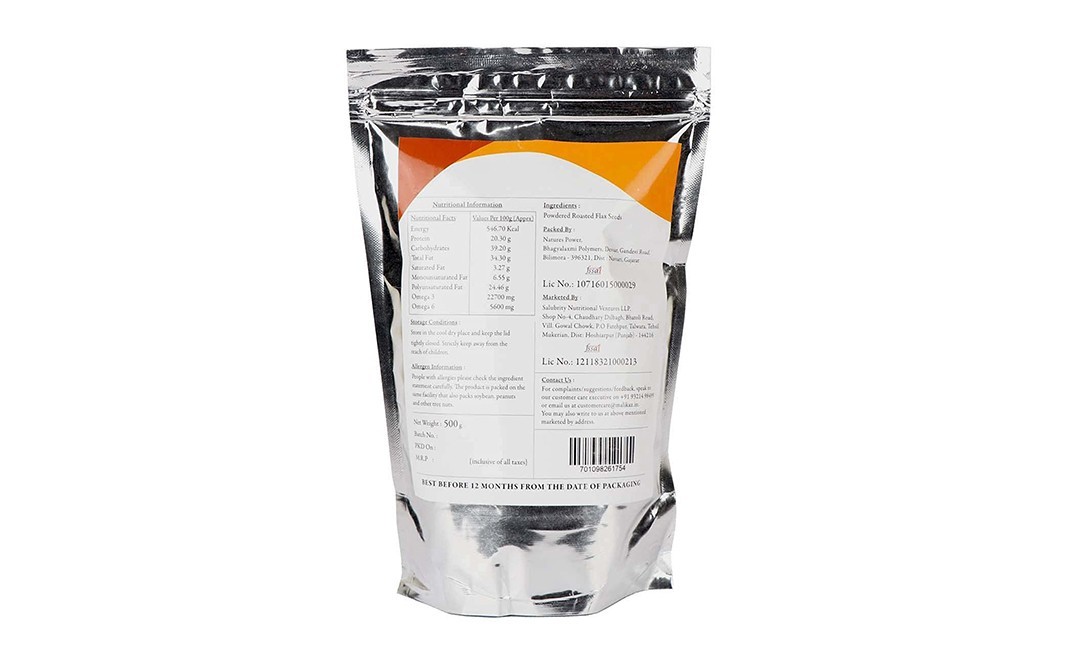 Malikaz' Roasted Flax Seed Powder    Pack  500 grams